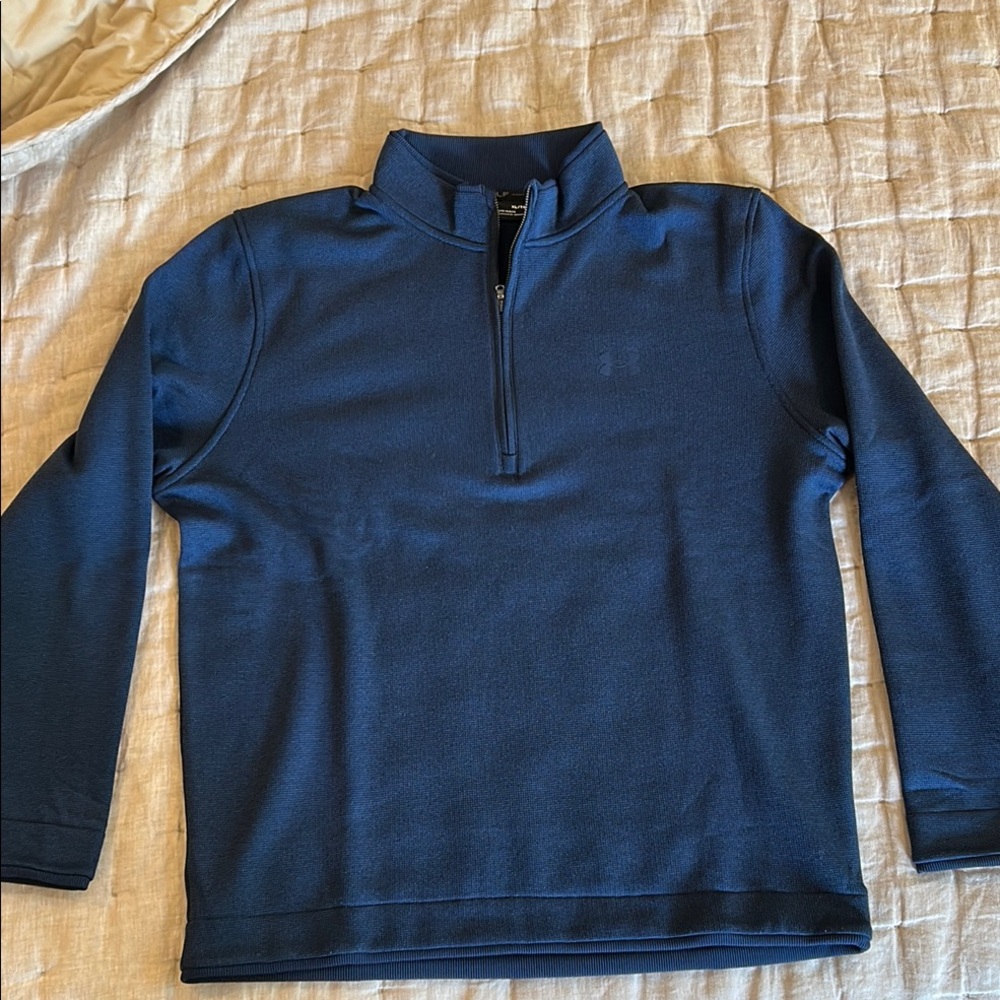 Under Armour Blue Zip Up Sweater Athletic Fleece